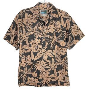 Cooke Street Vintage Black Hawaiian Pineapple Reverse Print Polo Shirt Small
